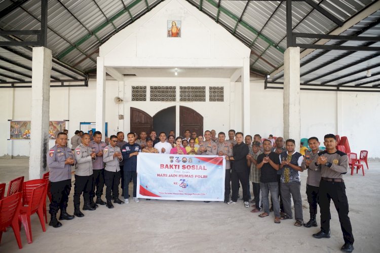 Sambut Hari Jadi ke-75 Humas Polri, Polresta Kupang Kota Hadir Membawa Kepedulian bagi Umat.
