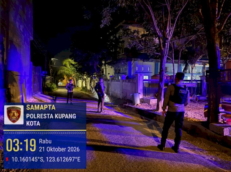 Patroli Malam, Sat Samapta Polresta Kupang Kota Sisir Jalan Utama Jaga Kamtibmas Tetap Kondusif.