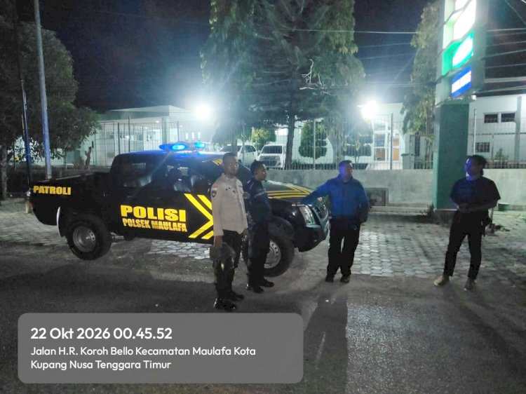 Patroli Lampu Biru Dini Hari Polsek Maulafa Jaga Kamtibmas Wilkum, Tertibkan Pesta yang Ganggu Warga di Bello.