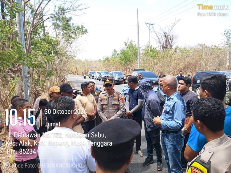 Polsek Alak Kawal Penolakan Pembangunan Balai Garam di Manulai II, Kapolsek Pimpin Langsung Pengamanan