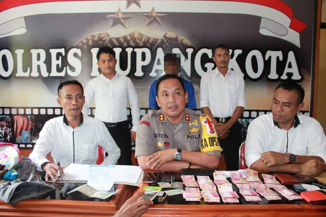 Polres Kupang Kota Bekuk Pelaku Pencurian Uang Modus Gembos Ban Mobil