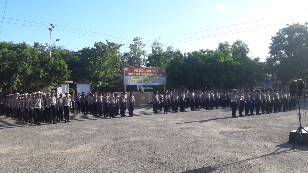 Ratusan Personil Polres Kupang Kota Siap Mengamankan Pelaksanaan Pemilu 2019 di Kota Kupang.